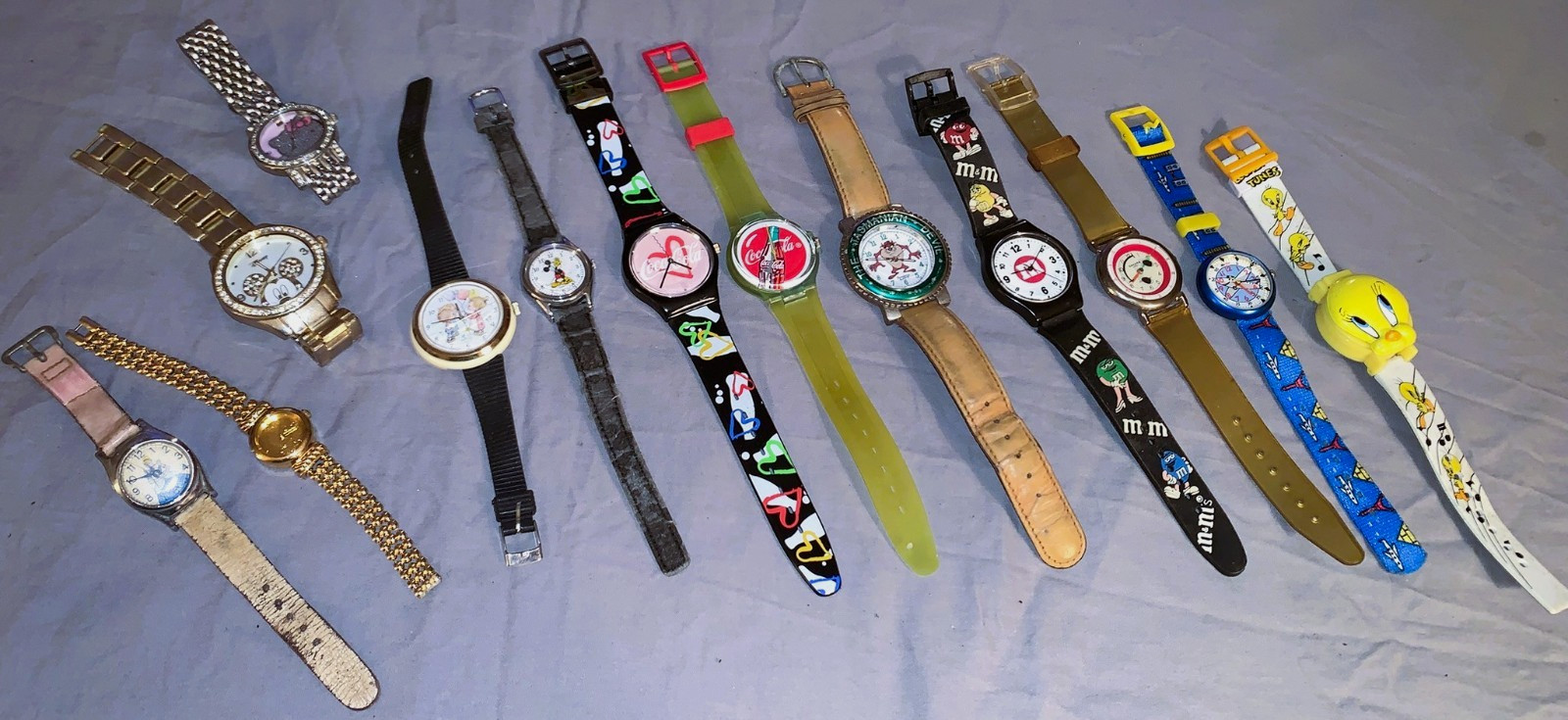Lot of Varying Age Novelty & Character Watches for Repair or Parts