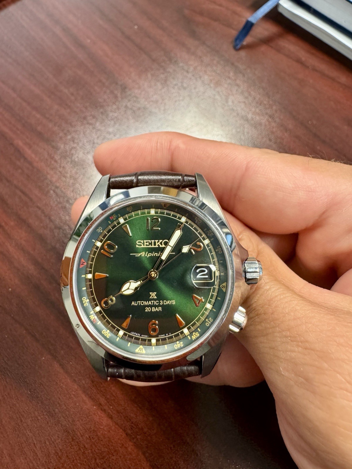 Seiko SPB121 Prospex Alpinist Green Dial 39.5 mm Leather Automatic Men’s Watch