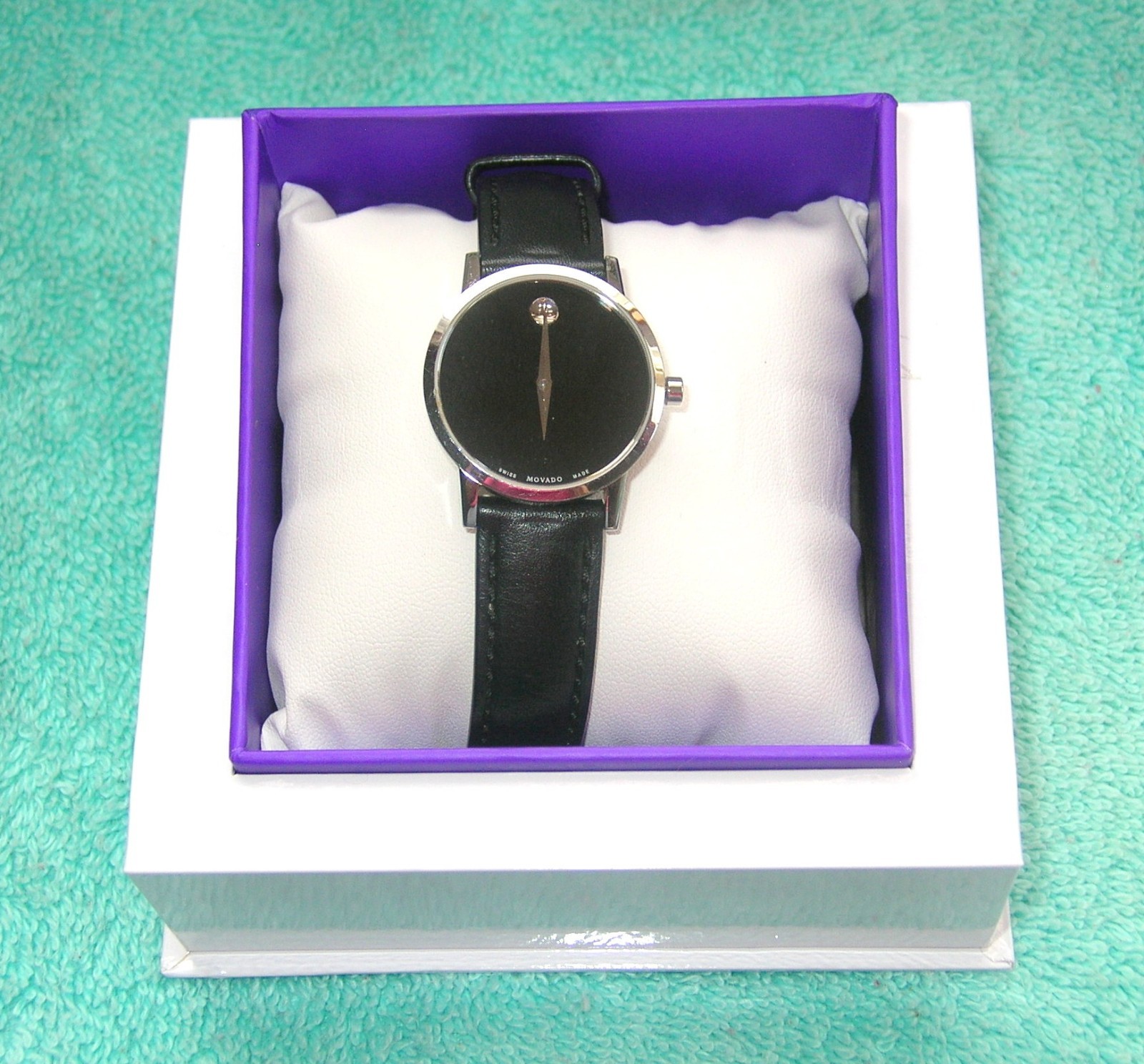 MOVADO Swiss Museum Ladies 28 mm Watch – Black Leather Band – Sapphire Crystal