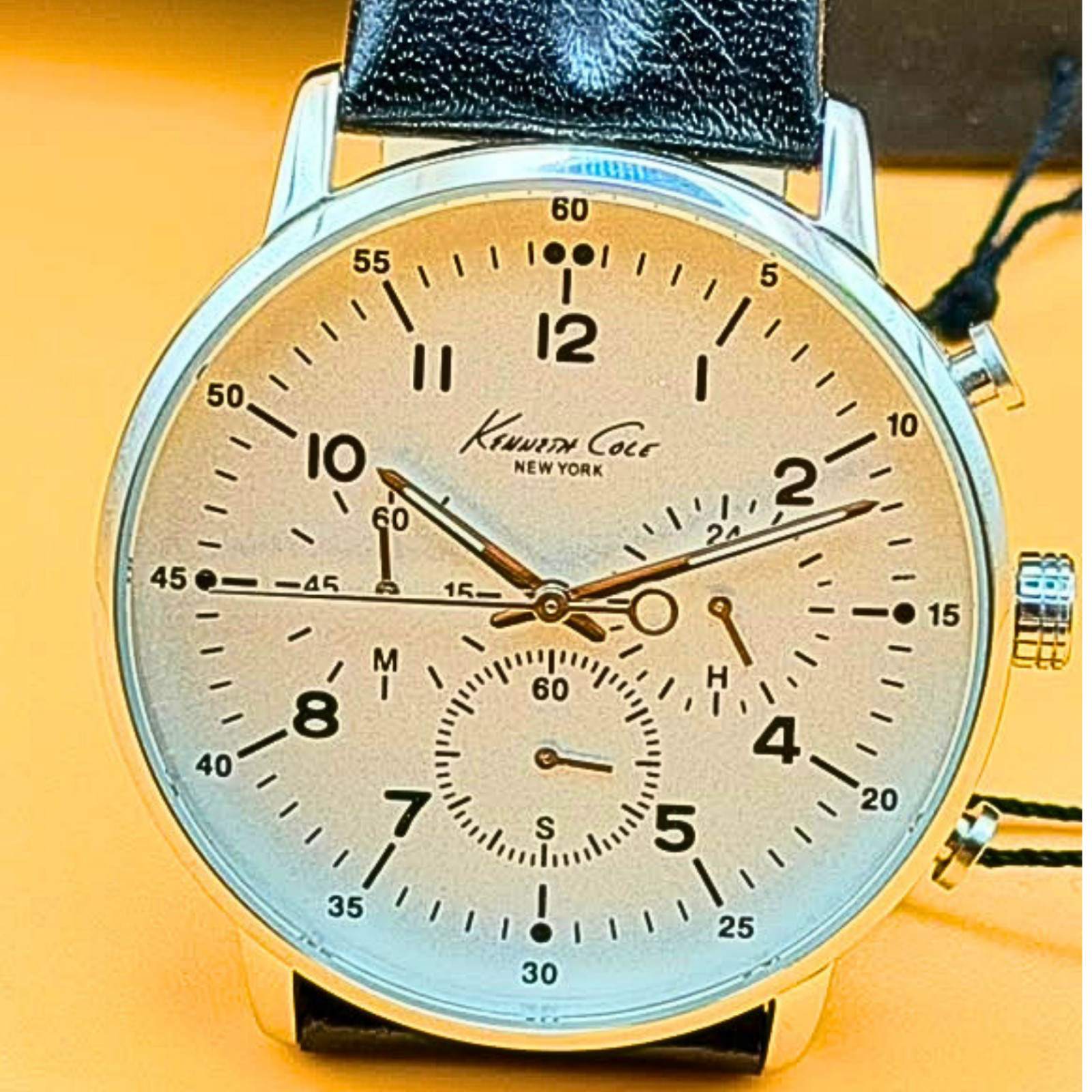 Kenneth Cole New York Men’s Chronograph Watch White Dial – Free Suede Strap