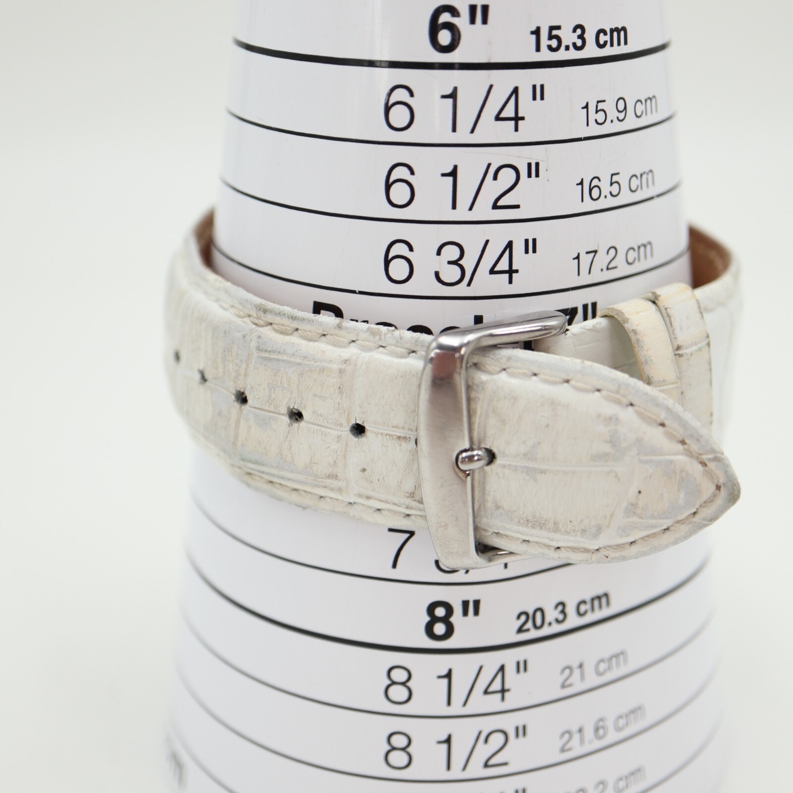 Premier Designs Ladies Watch 40mm Square Dial White Crocodile Leather Working