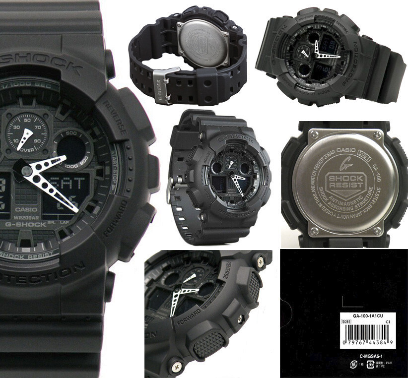 Casio G-Shock GA100-1A1 Military Black Wrist Watch