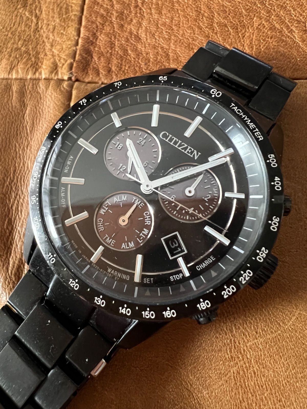 Citizen Eco-Drive Chronograph Solar Mens Wristwatch wrist 17cm/6.7in