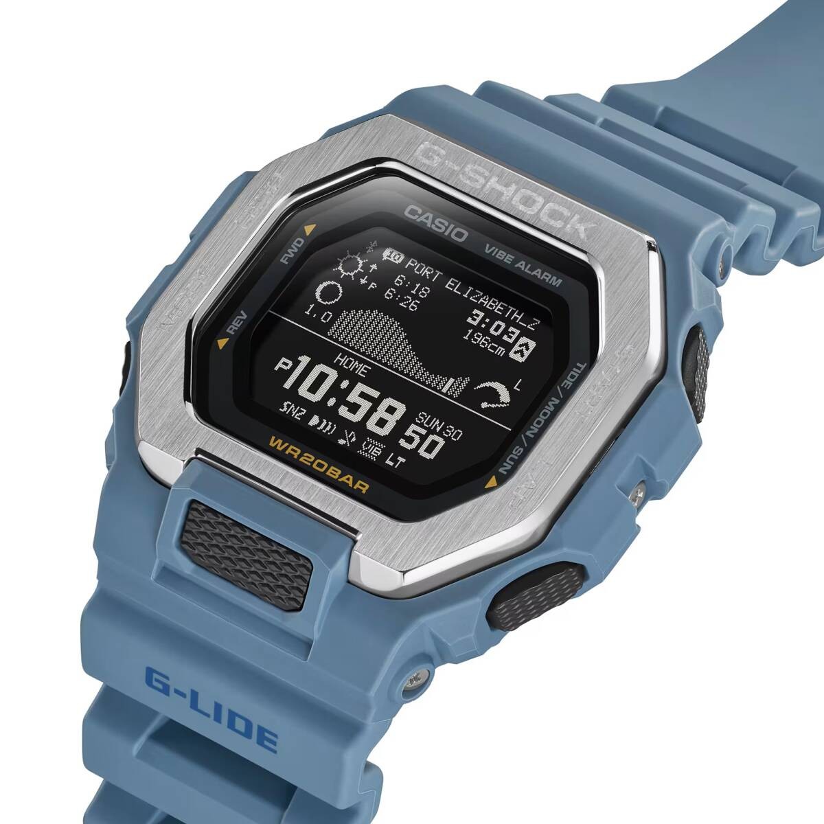 CASIO G SHOCK G SHOCK G LIDE Bluetooth equipped GBX 100 2A light blue men’s watc