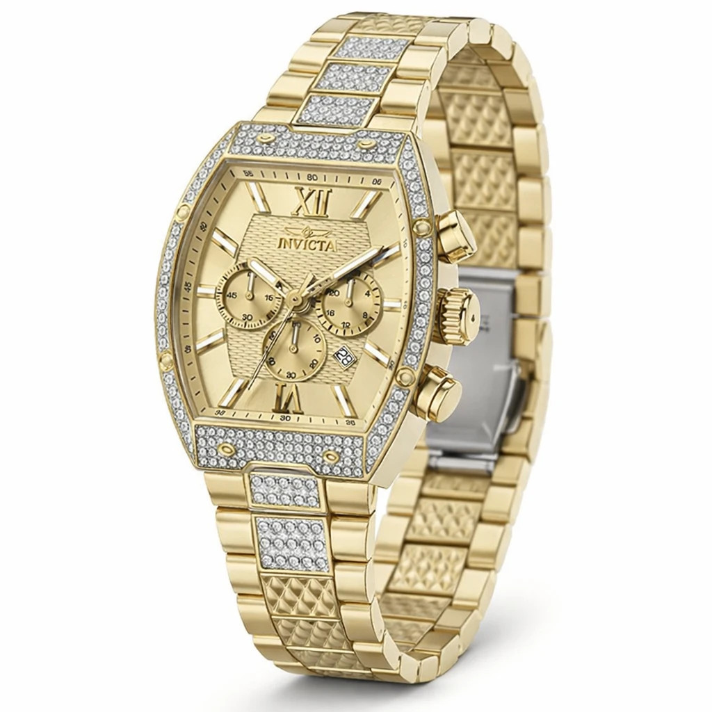 Invicta Celestial Primus Men’s Quartz 42.5mm Austrian Pave Crystal SS 50193 NIB