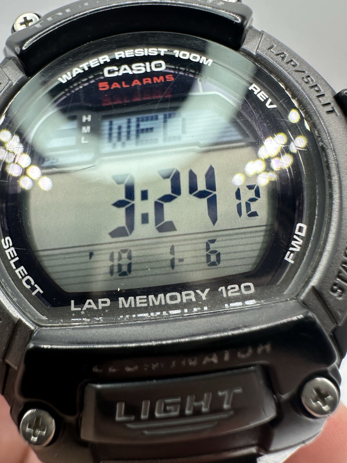 Casio Tough Solar Watch Men Digital Black 120 Lap 3271 W-S220 Day Date 50mm