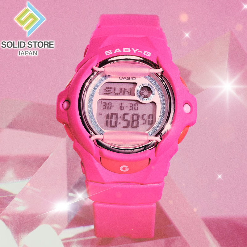 CASIO Baby-G BG-169KB-4B1JF Y2K Glitter Accent Digital Pink Women’s Watch 42.6mm