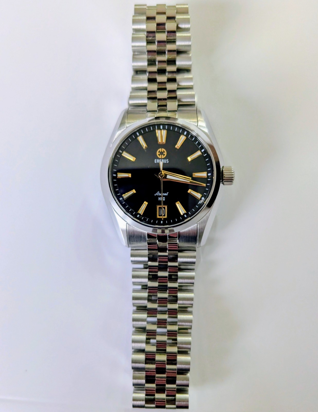 Erebus Ascent 36mm HAQ Watch Black Gilt Dial J-Style Bracelet [Full Kit]