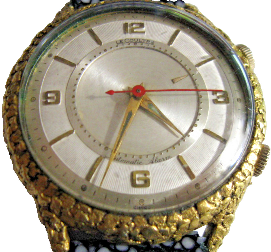 Jaeger LeCoultre GOLD Nugget Memovox Automatic 39MM Mechanical Alarm Wrist Watch