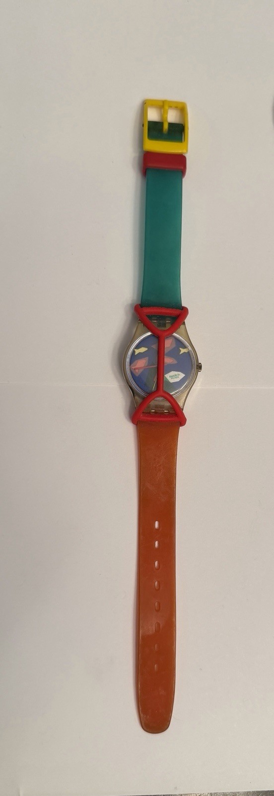 Vintage Swatch Aqua Dream Watch 1986 Women’s Green Red Blue Dial