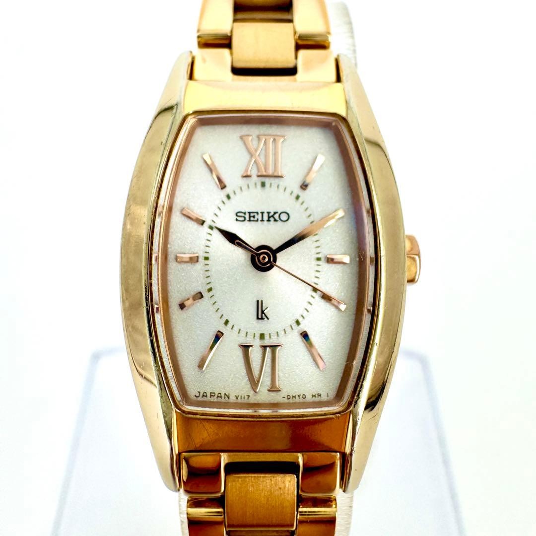 SEIKO lk Lucia Solar Tonneau Shape Wristwatch