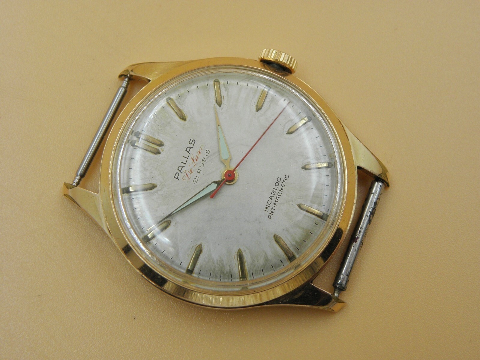 Rare Vintage Pallas de Luxe 21 Jewels Incabloc Antimagnetic Swiss watch 1960`s