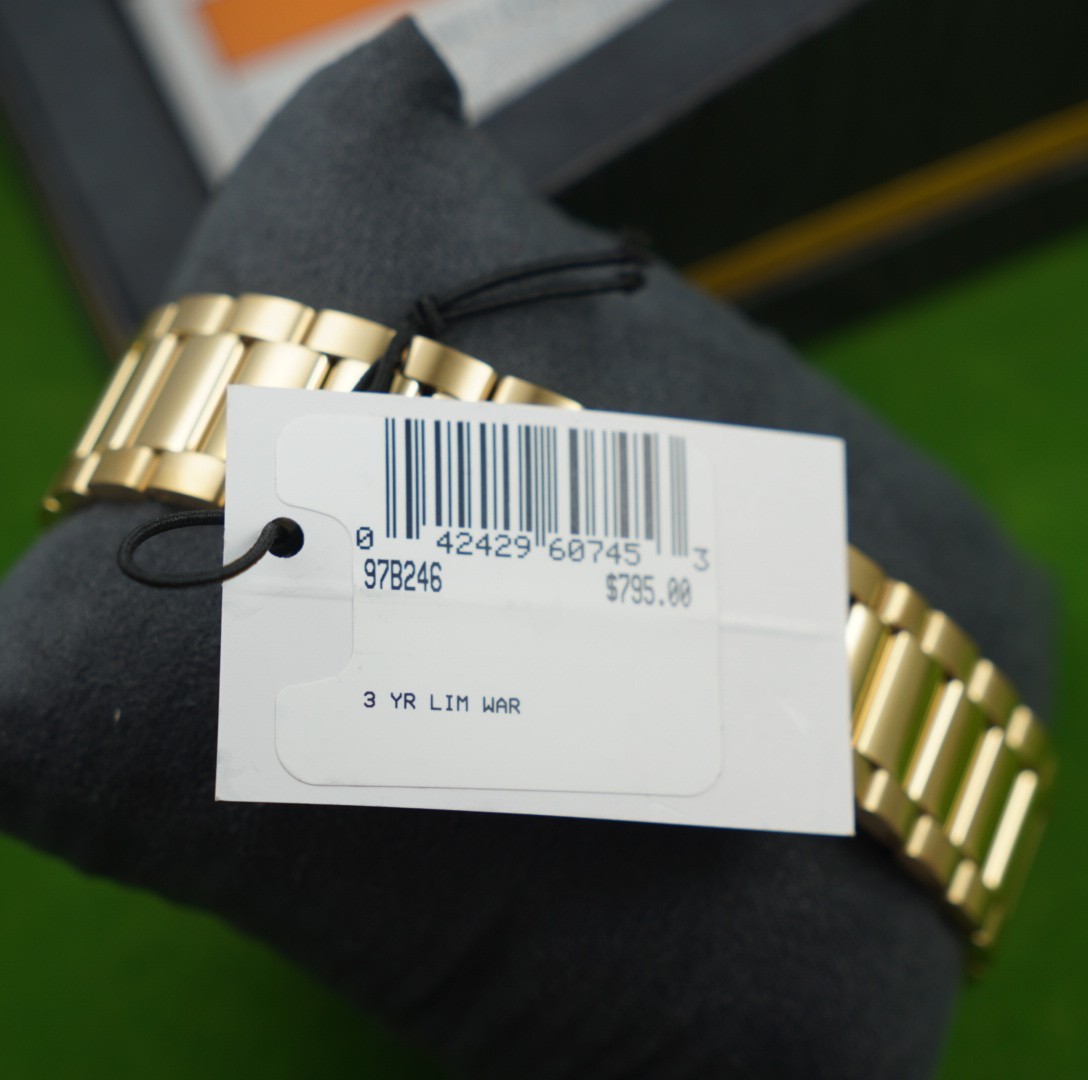 BULOVA Super Seville Watch Gold Stainless Steel, Black Night Illuminating Dial