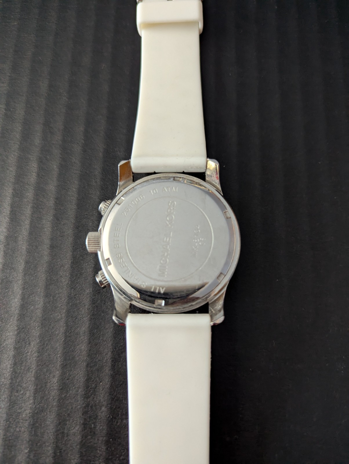 Michael Kors Unisex MK8108 Chronograph Watch-Matte White Silicone Linked Band