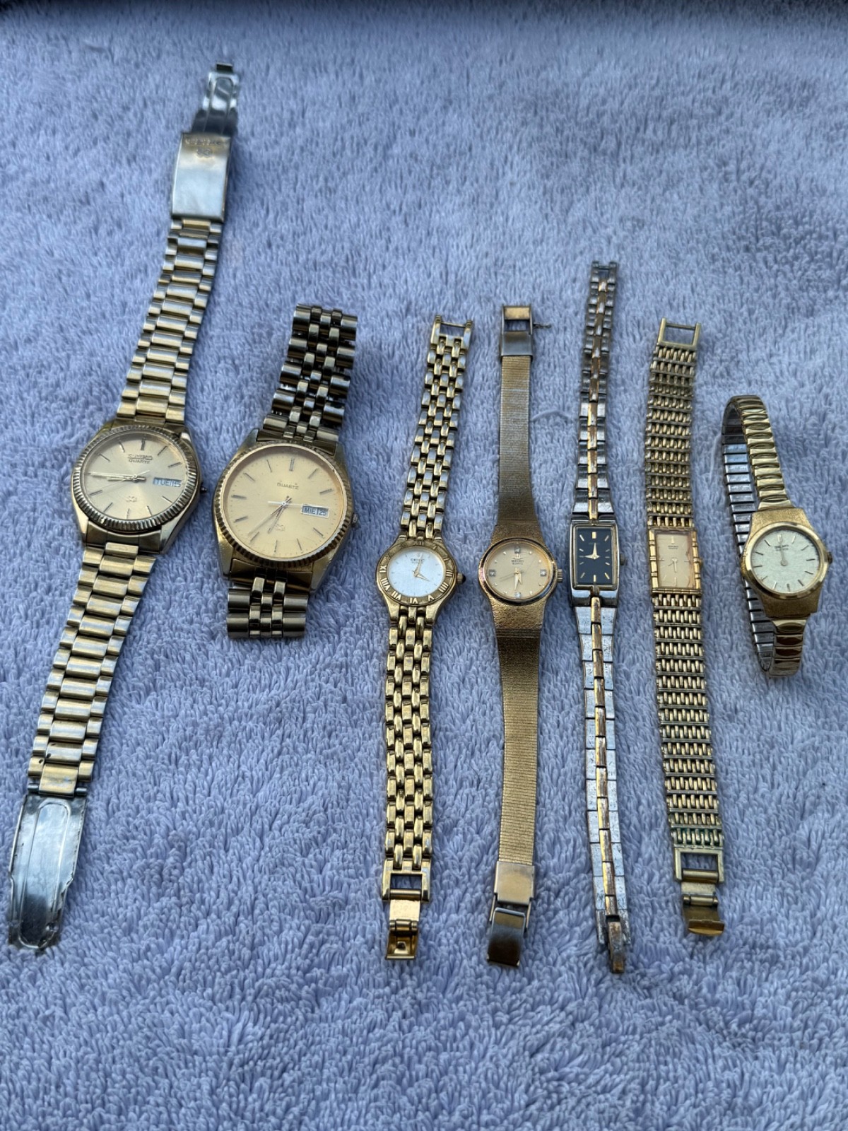 ESTATE SEIKO MIXED LOT OF 7 FOR PARTS OR REPAIRS