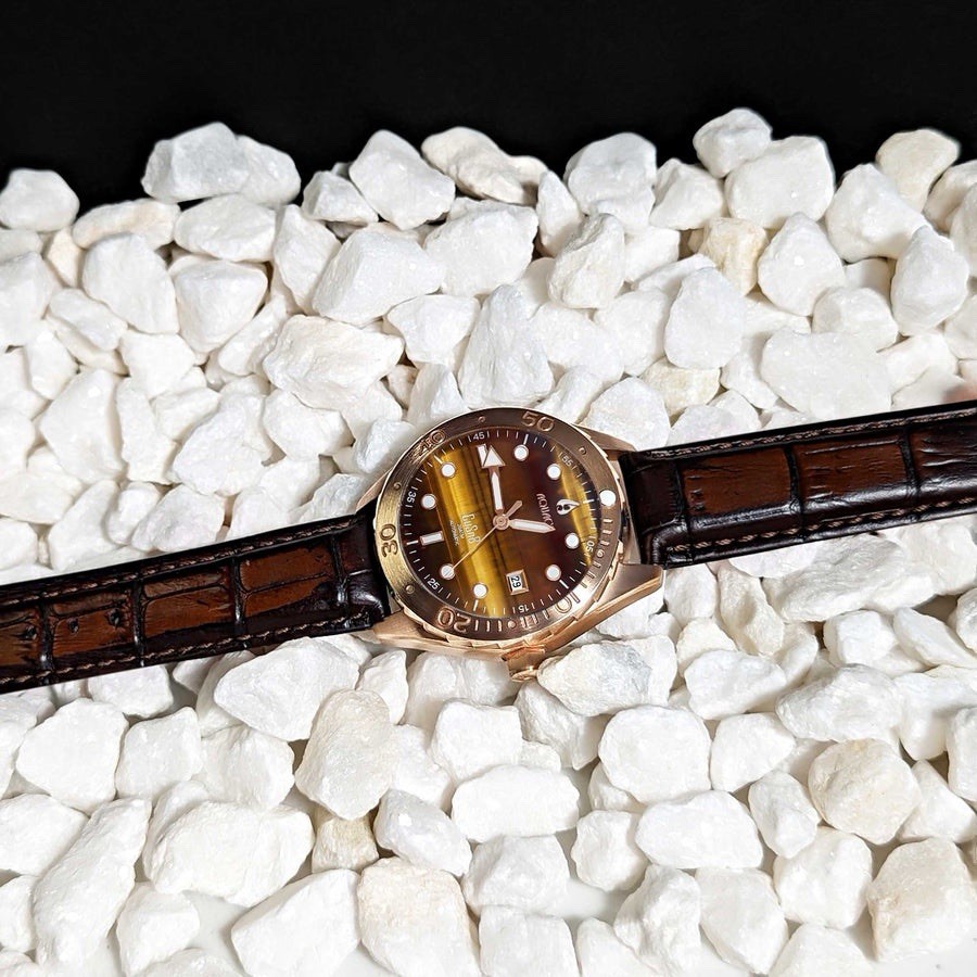 AQUACY Automatic Diver 200m Tiger Eye Dial BRONZE Case 40mm