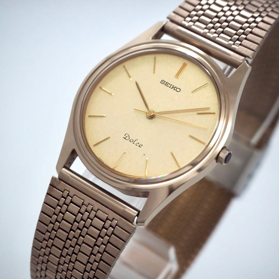 641 Working SEIKO Watch Dolce Men s Tungsten Gold Super Hard
