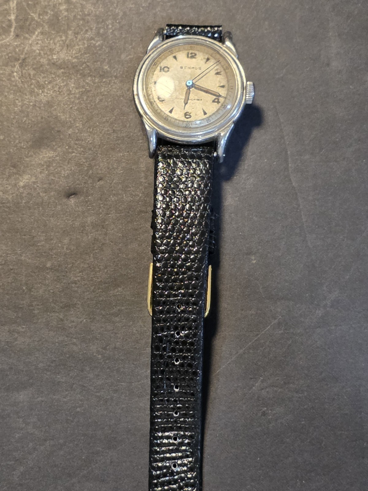 Vintage Benrus 1256 Shock Absorber Mechanical Watch Hadley Roma Lizard Strap 16