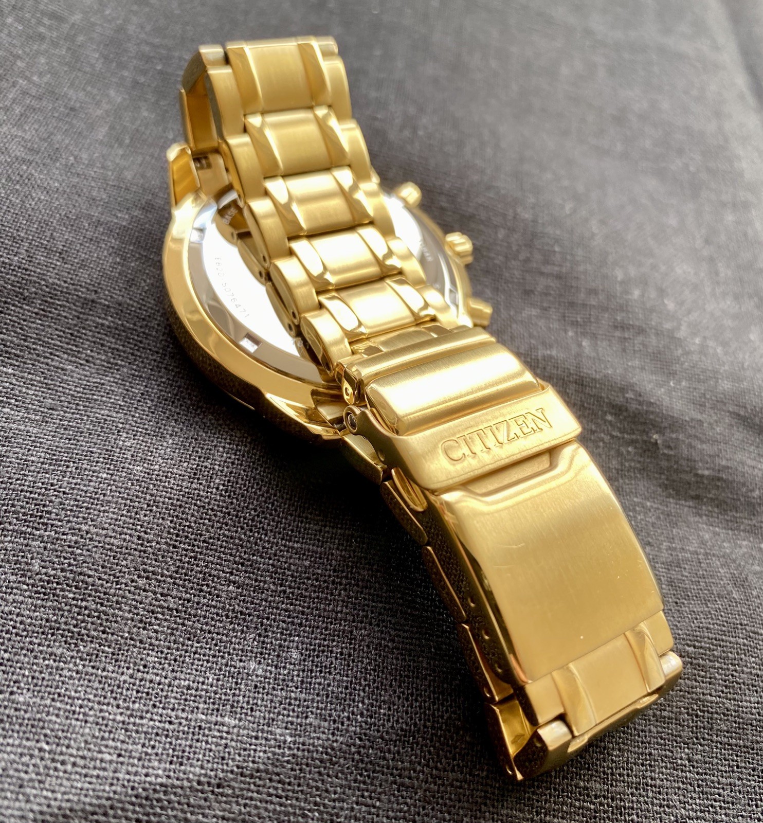 Citizen Men’s Eco Drive Chronograph Gold Plated Bracelet Watch ⭐️ BL5452-59F