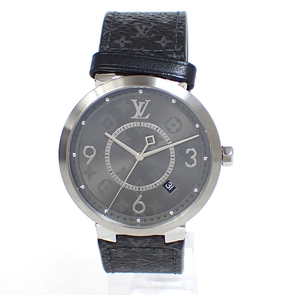 LOUIS VUITTON Tambour Slim Eclipse GM Watch Quartz Q1DM0 Stainless 689LC514