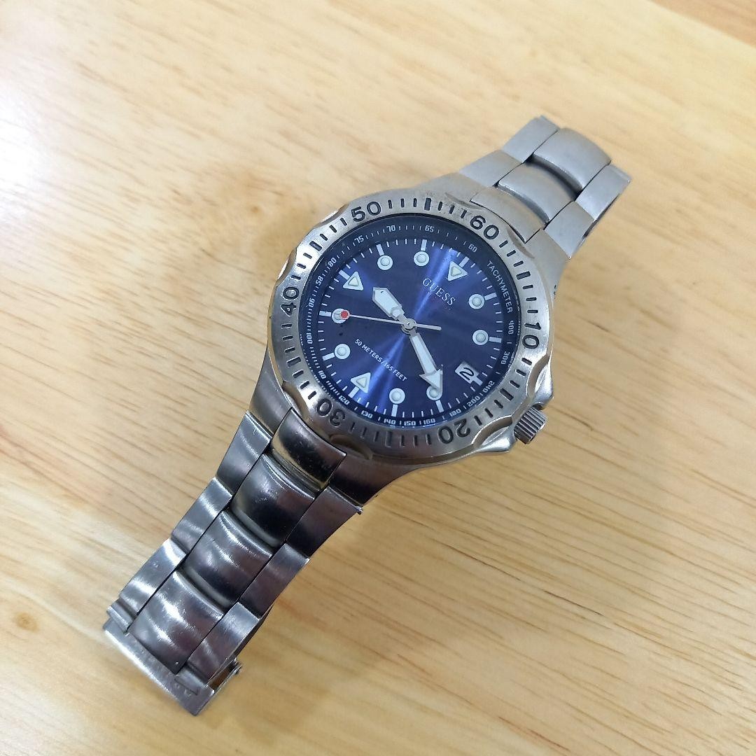 GUESS G65931G Watch Stainless Steel Dive Blue Dial 12.5cm Bracelet Pro