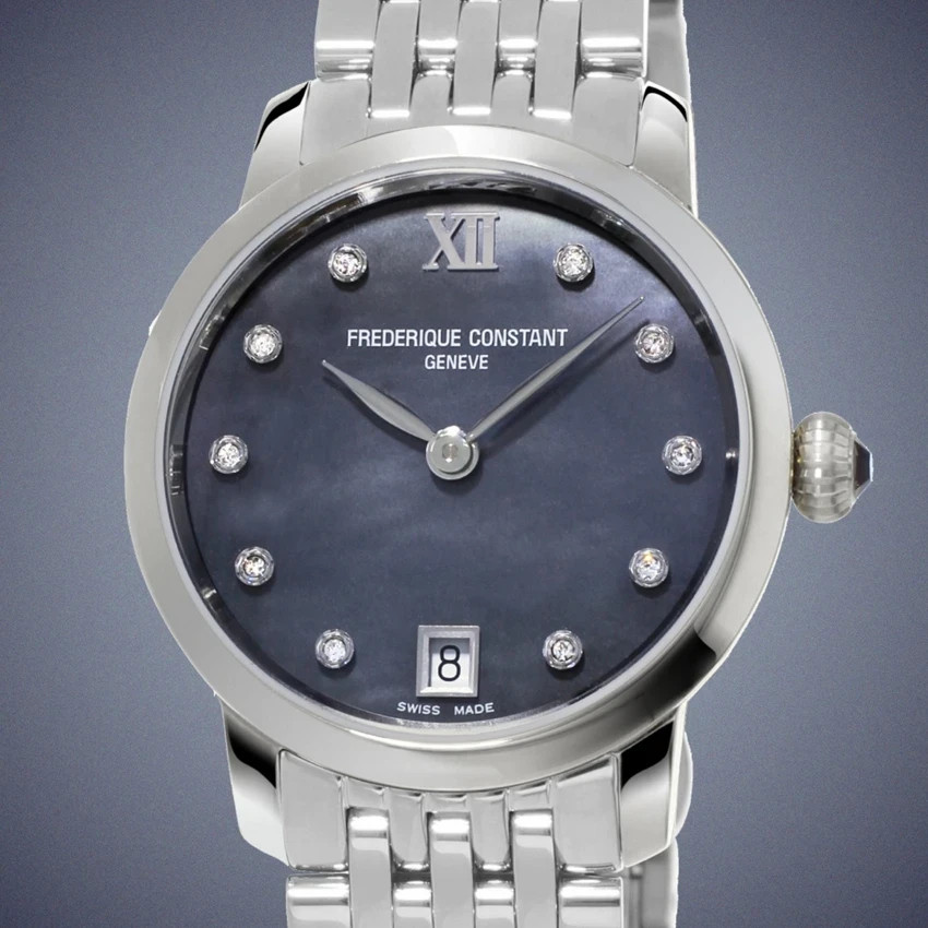 Frederique Constant Women’s Date Quartz Silver Watch 30MM FC-220MPBD1S26B