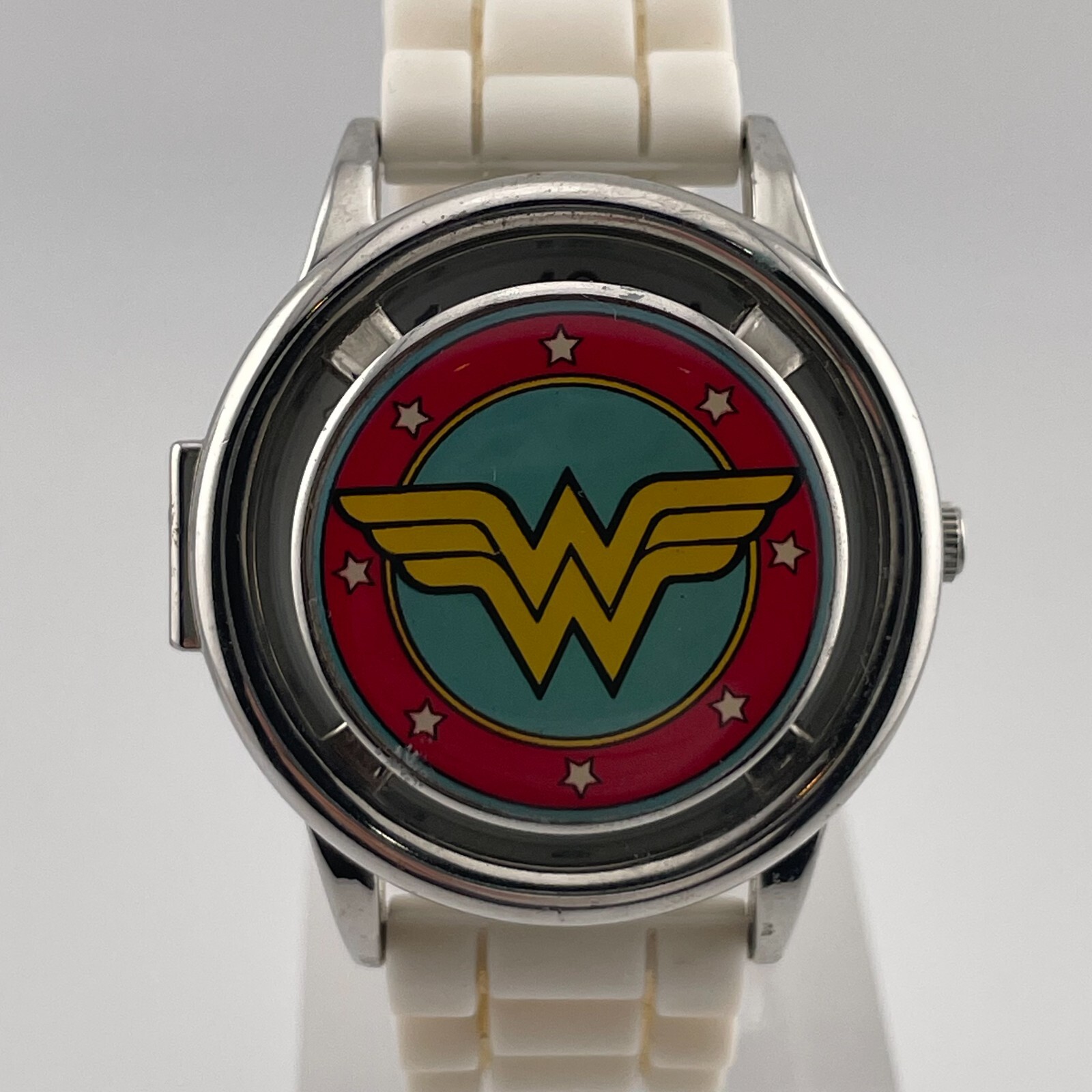 Wonder Woman Watch Flip Up Bezel 40mm Case Quartz Analog Three Hands