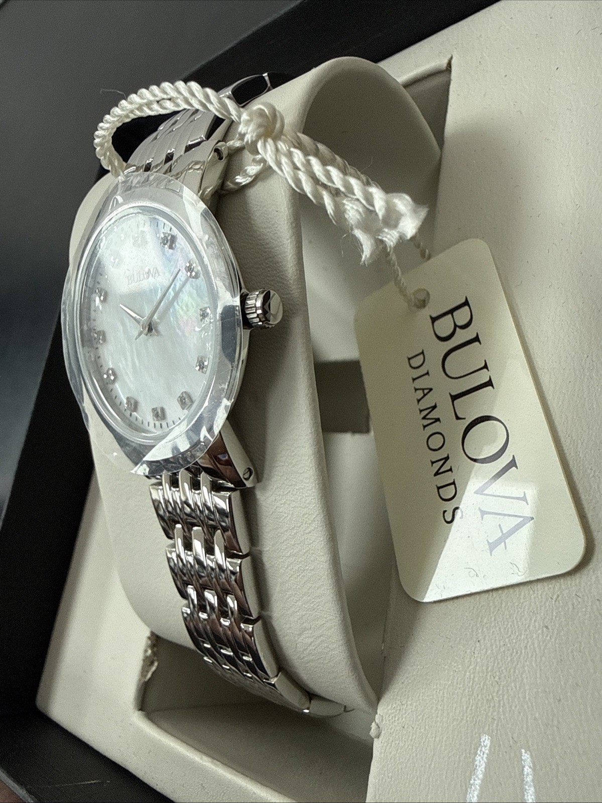 Bulova Women’s Classic Diamond Accent Wrist Watch 96P175 NEEDS BATTERY