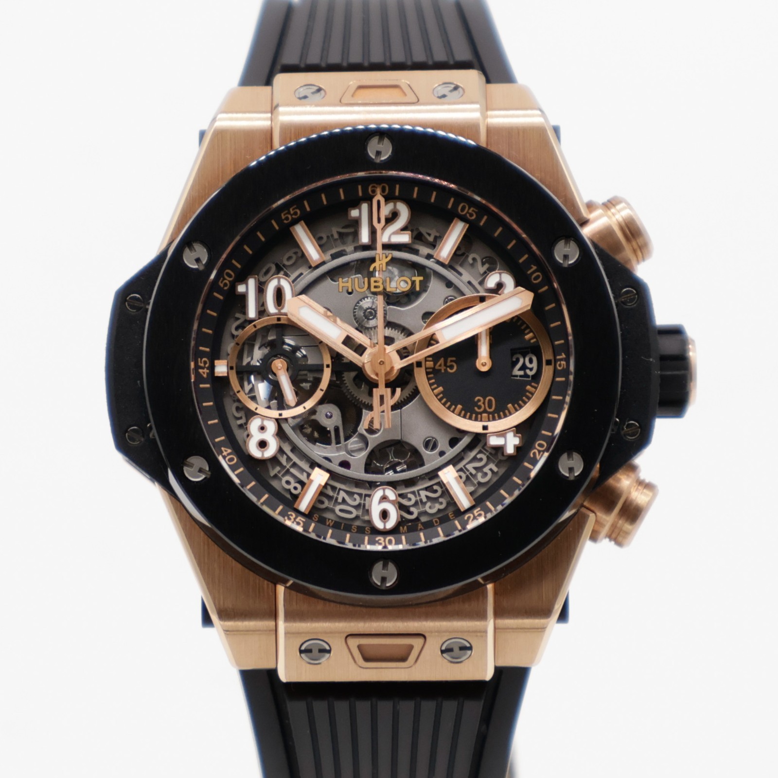 Hublot Big Bang Unico 18k Rose Gold 42mm Ceramic 441.OM.1181.RX Rubber Automatic