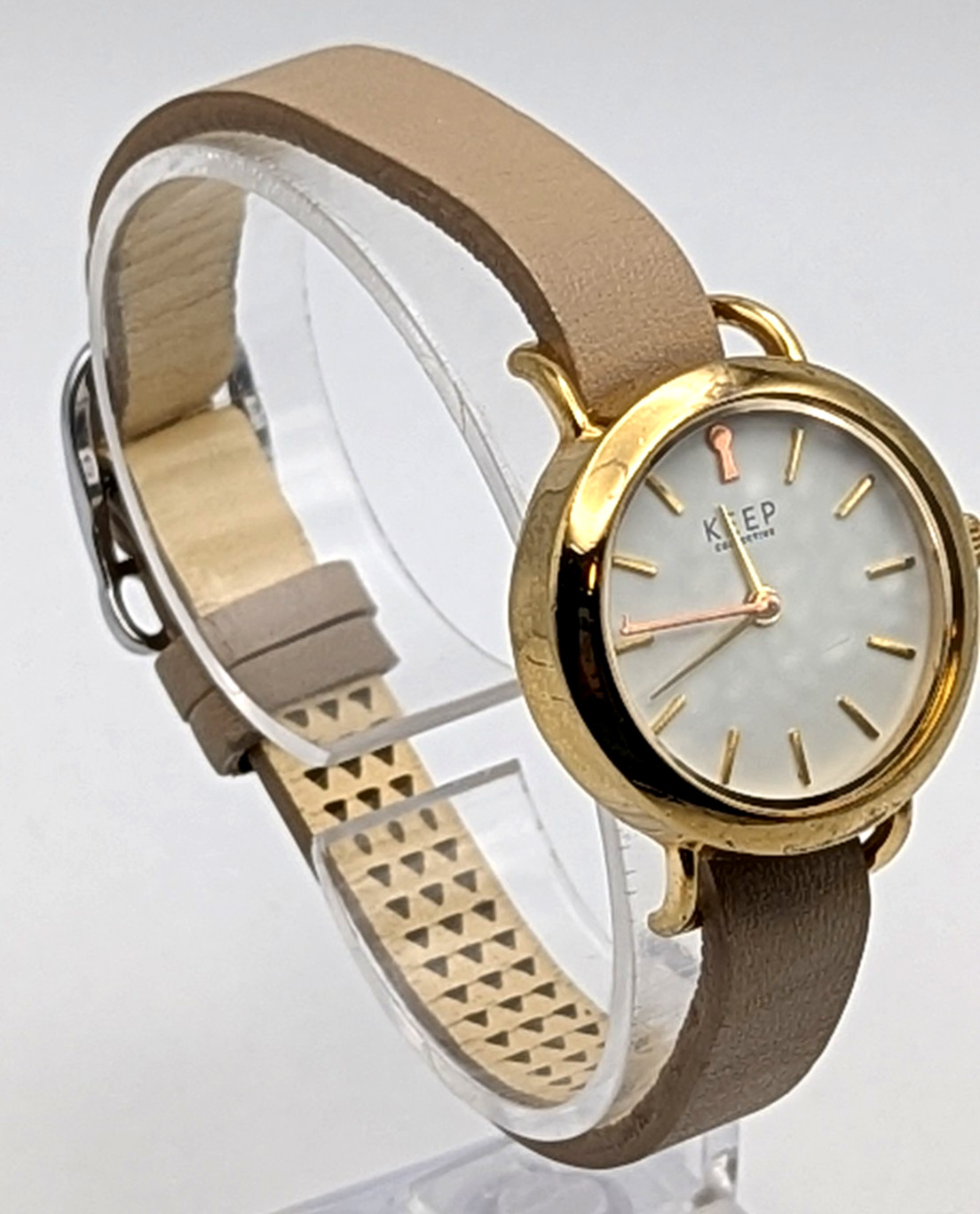 Keep Collective Gold Tone Watch “the time to be happy is now” 27mm New Battery