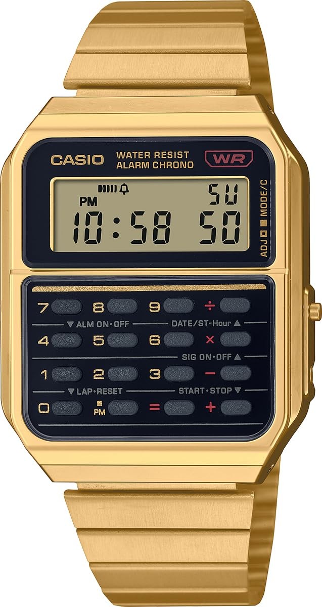 CASIO CA-500WEG-1A Classic Calculator Gold Digital Watch From Japan