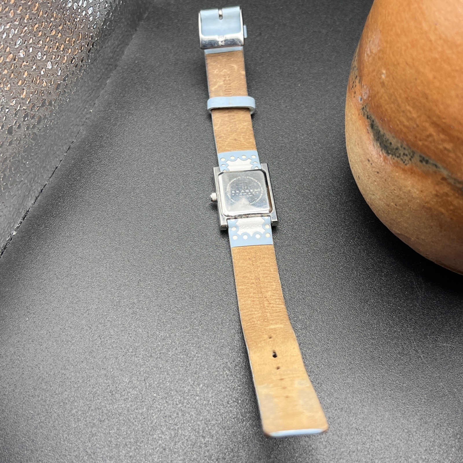 Skagen (works) ~ VTG MOP Leather Strap Watch ~ 8.75” ~ 20.5g