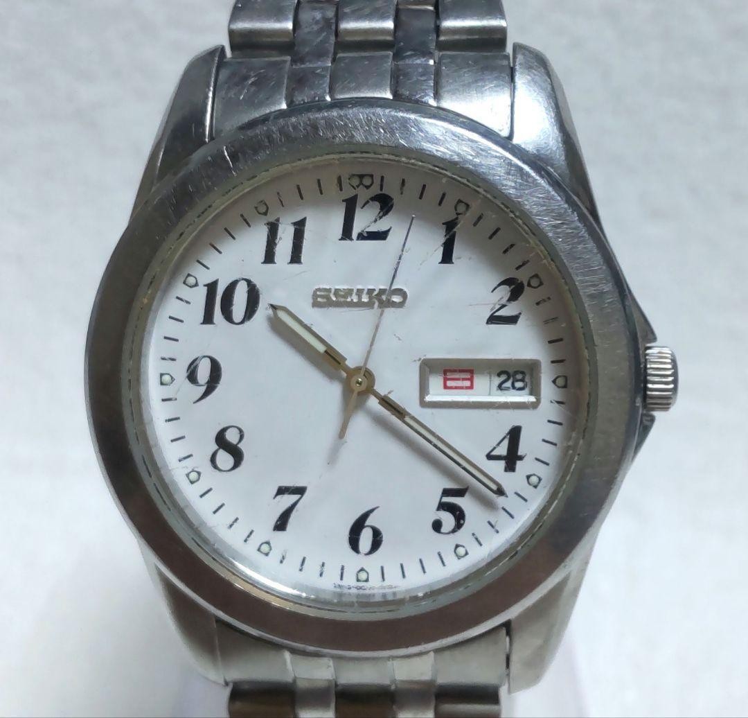 Seiko Quartz Mens Wristwatch 7N43-0AM0 Silver 34mm wrist 18cm/7.1in