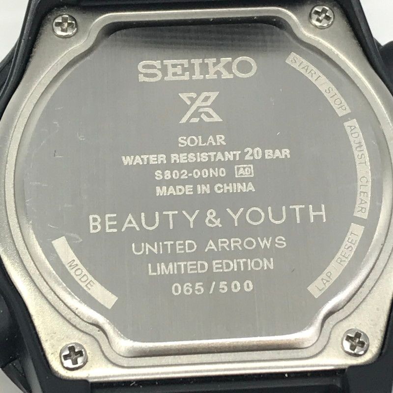 SEIKO S802-00N0 Watch 47mm 24cm Black Limited 500 Prospex Japan