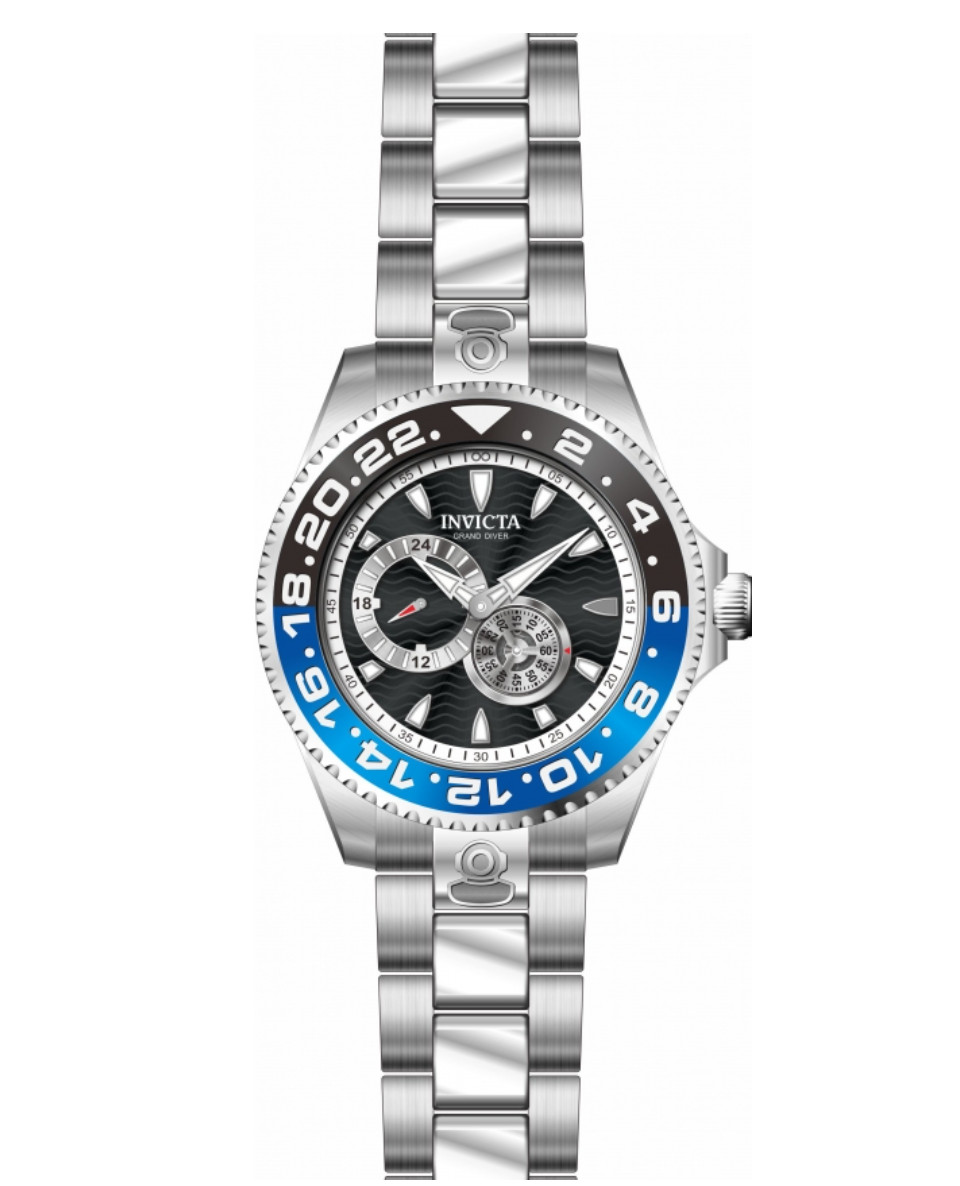 Invicta Grand Diver GMT Men’s 47mm Automatic Blue and Black SS Watch 47300
