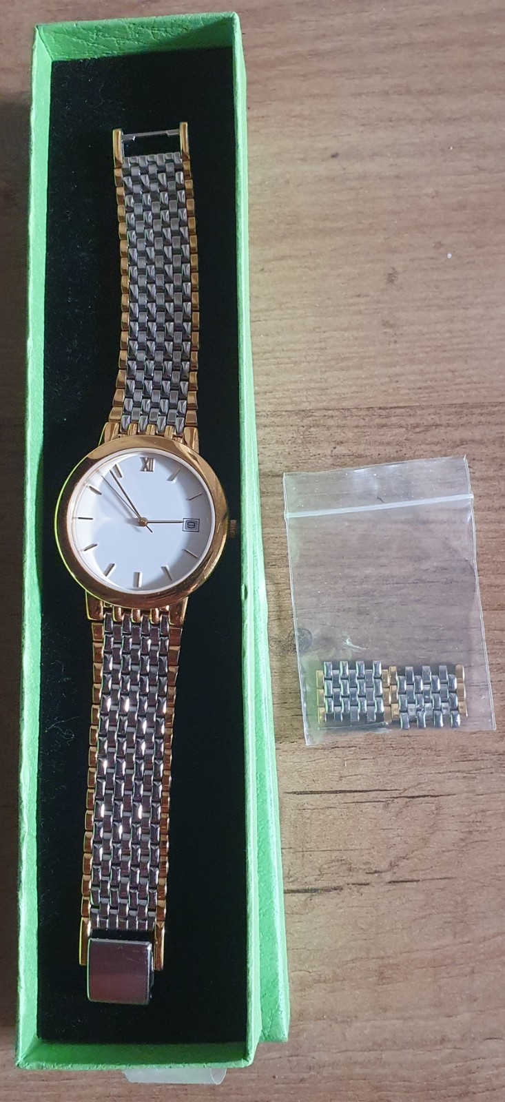 Marks and Spencer Ladies Wristwatch Gold & Silver Tone Bracelet Length 6 inches.