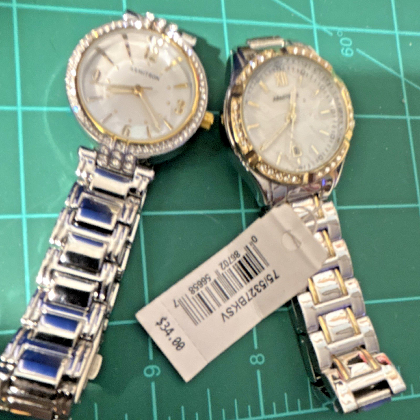Armitron Silver tone Women’s Analog Wristwatch Metal Band Dress stone parts watc