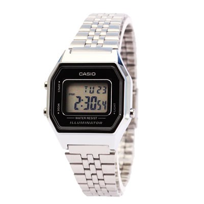 CASIO LA680WA-1 Digital Quartz Resin Glass Silver
