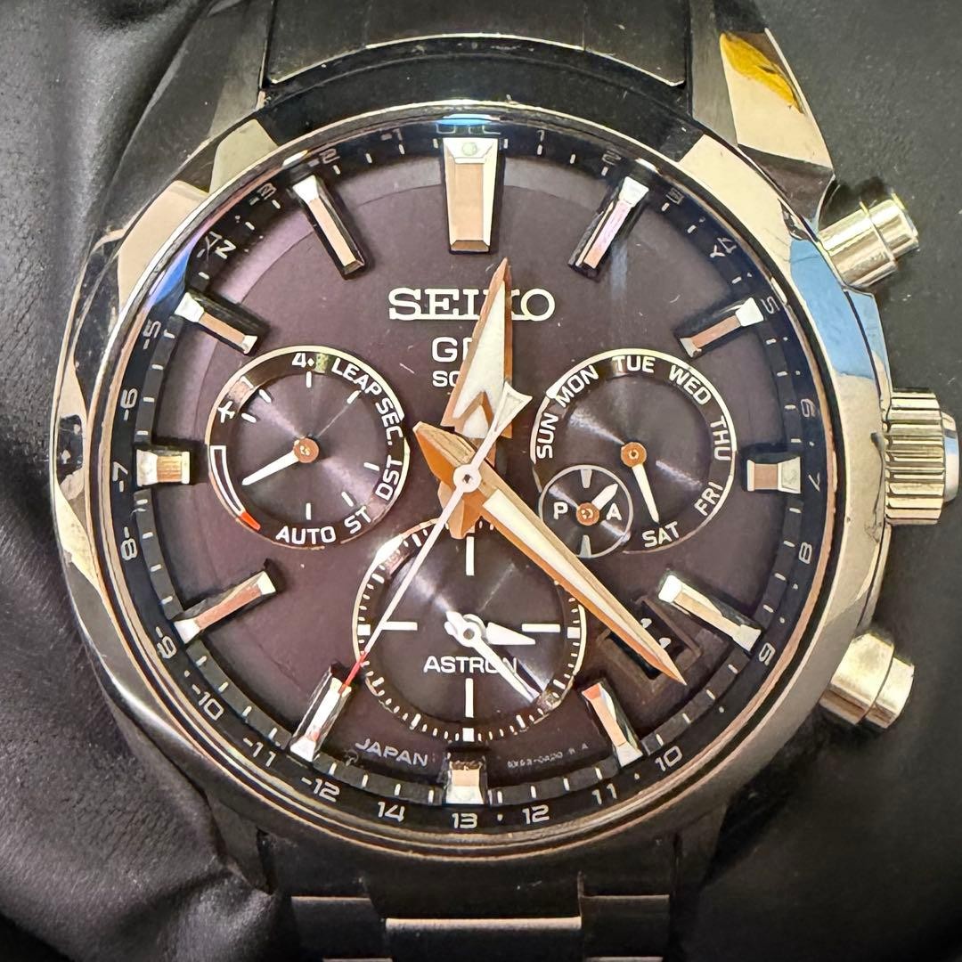 Seiko Astron 5X Series SBXC021 GPS Solar Dual Time World Time Watch 42.7mm