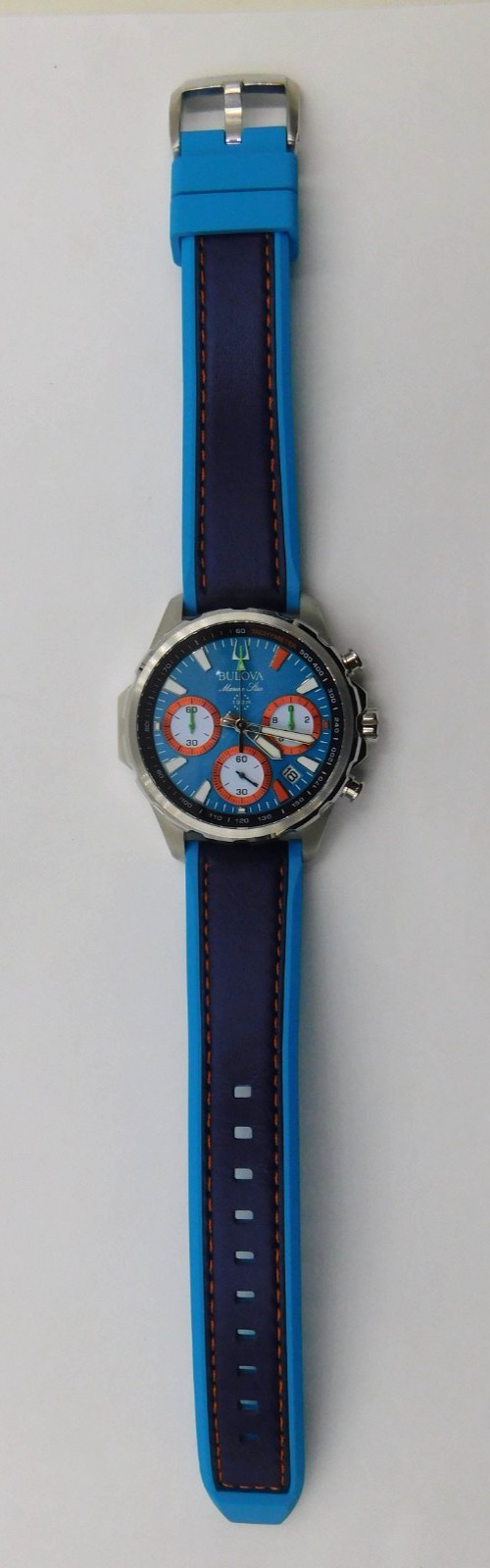 Bulova Marine Star E1 Team Miami 96B460 Quartz Chrono Mens Wrist Watch