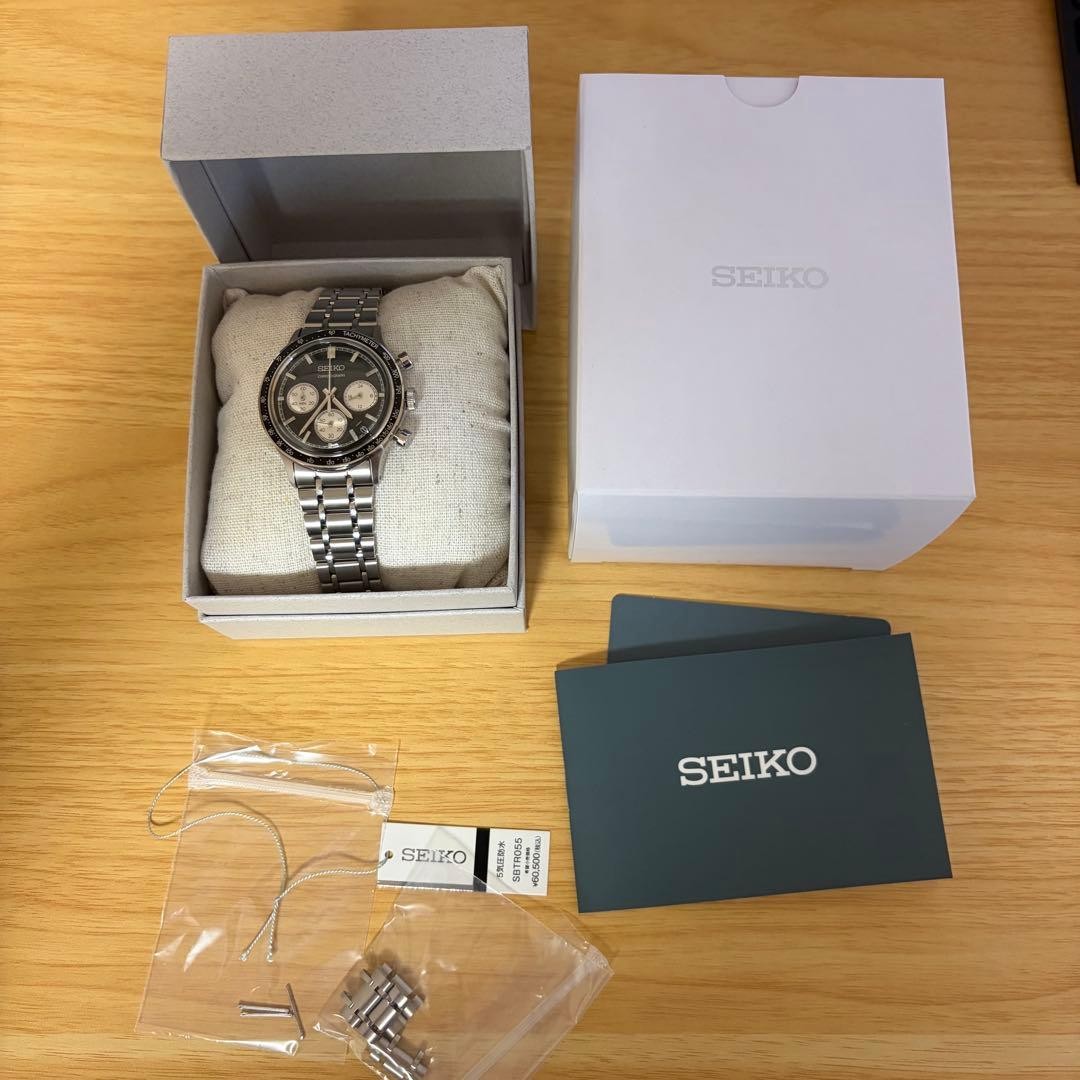 Seiko SBTR055 Black Dial Running Box Included Manual Chronograph Quartz