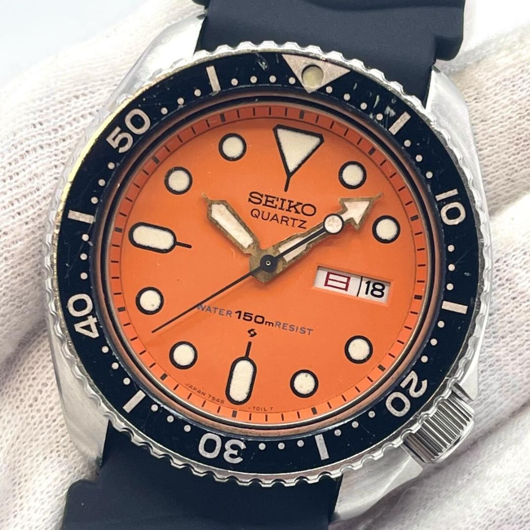 1981 Working Seiko Orange Dial 7548 700C Quartz