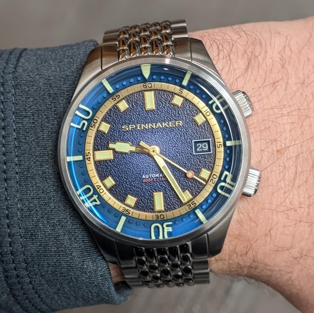 Spinnaker Bradner Automatic Mens Blue Dial Stainless Steel Bracelet Dive Watch