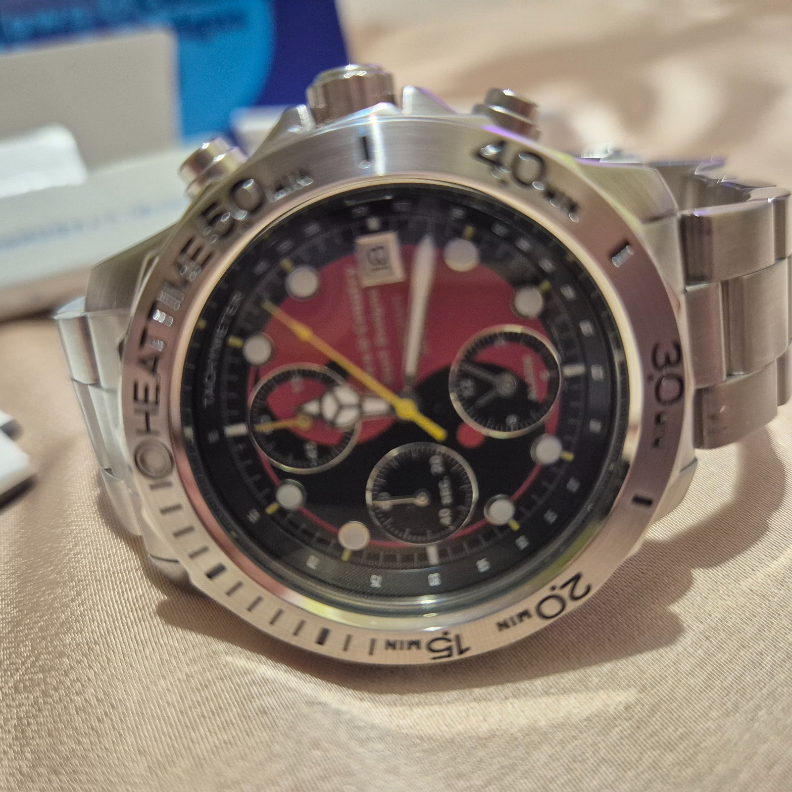 ORIENT Town & Country Surf Chronograph WATCH FULL SET Box Papers EXTRA LINK