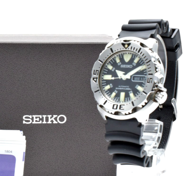 【NEAR MINT/BOX】SEIKO 7S26-0350 Black Monster Automatic Men’s Watch 42mm JAPAN