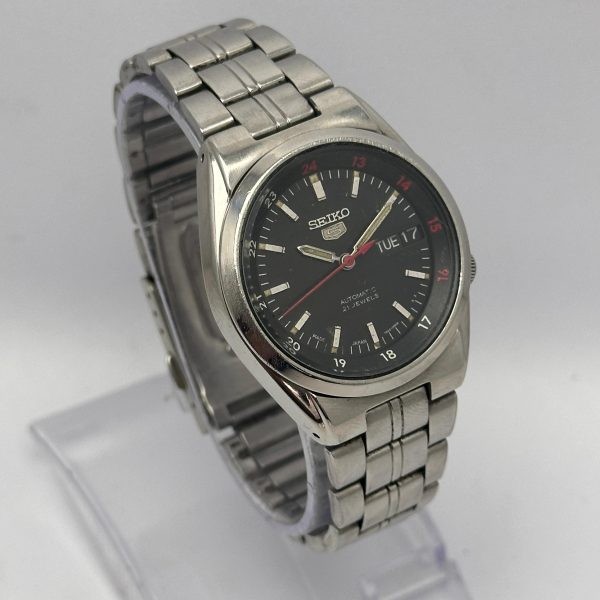 Seiko 5 Automatic Railway Time 7S26-02C0 Black Dial Vintage Men’s Wrist Watch