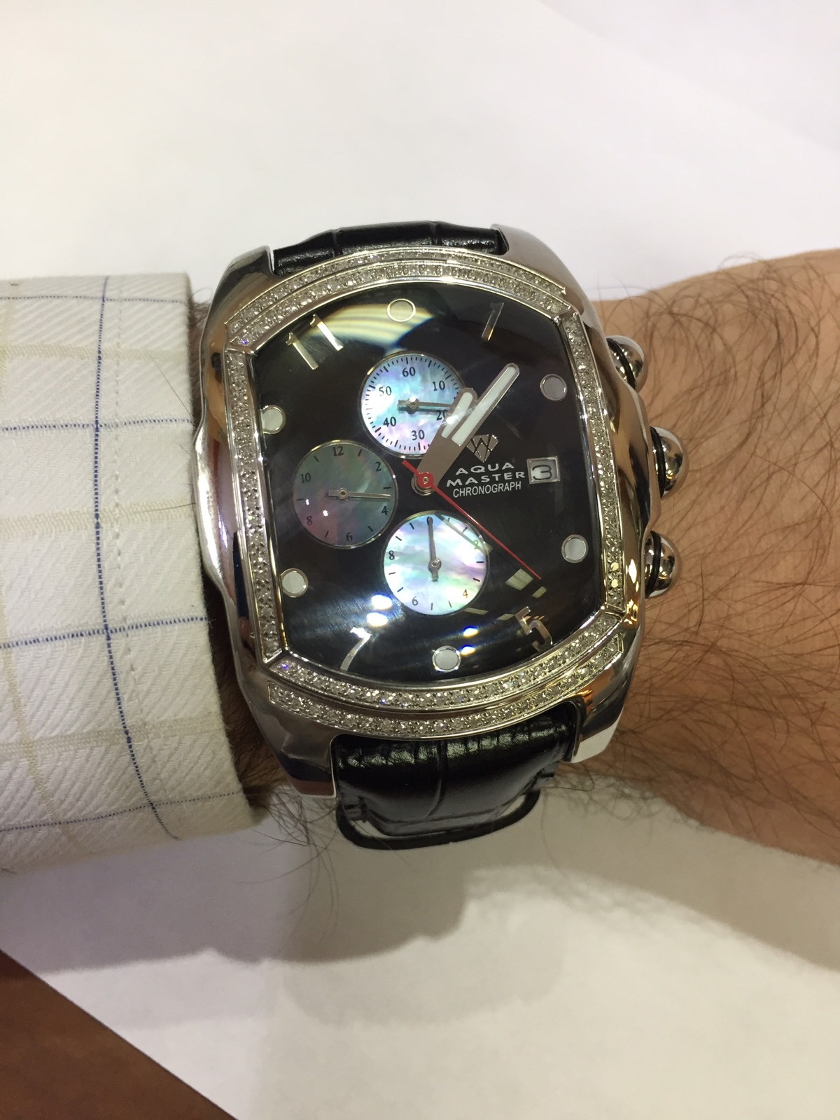 Aqua Master Jojo Lupah St Steel man Watch 1.50ct real diamonds