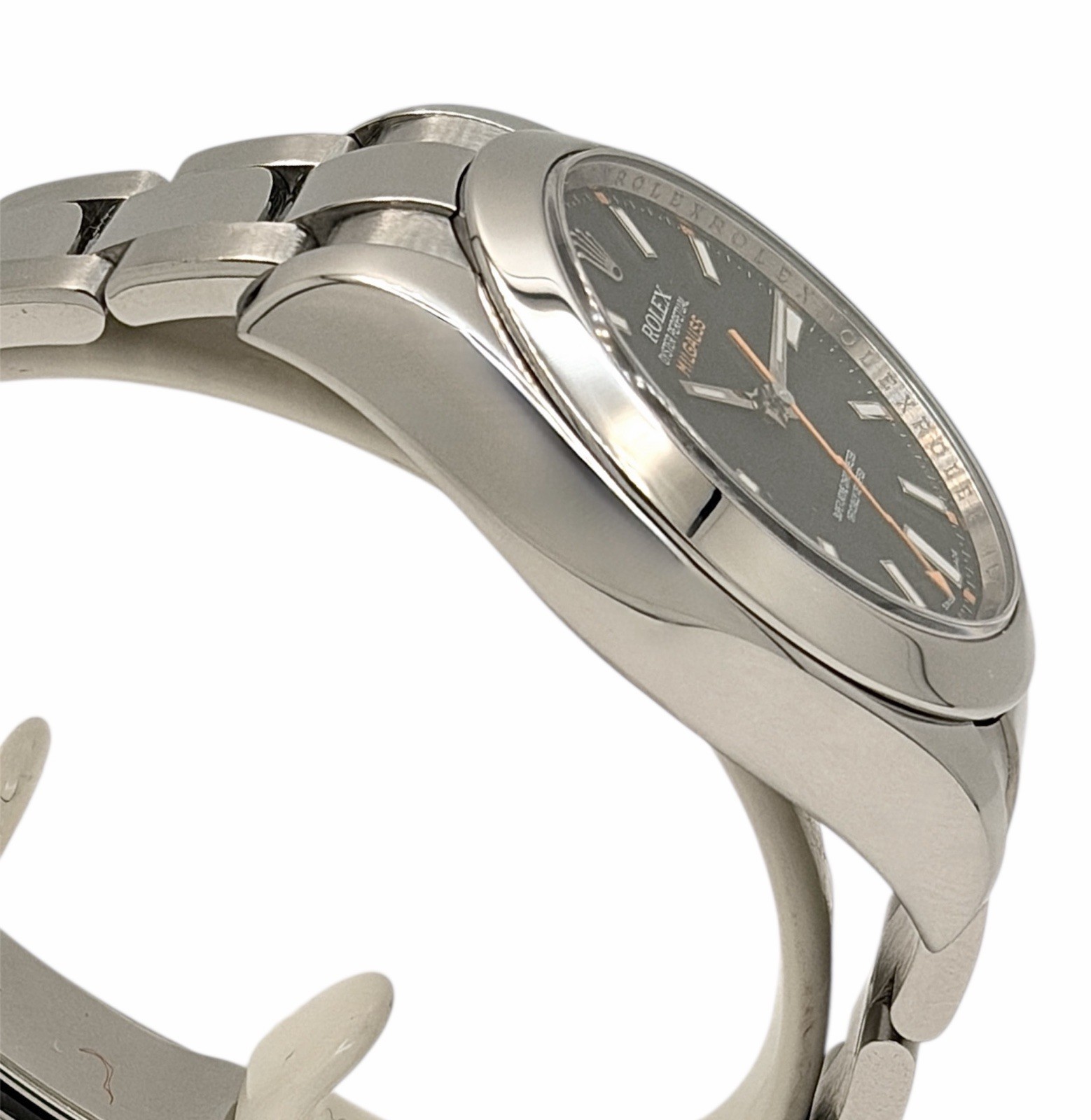 ROLEX MILGAUSS 116400 OYSTER PERPETUAL 40MM BLACK ORANGE DIAL MEN’S WATCH BOX&