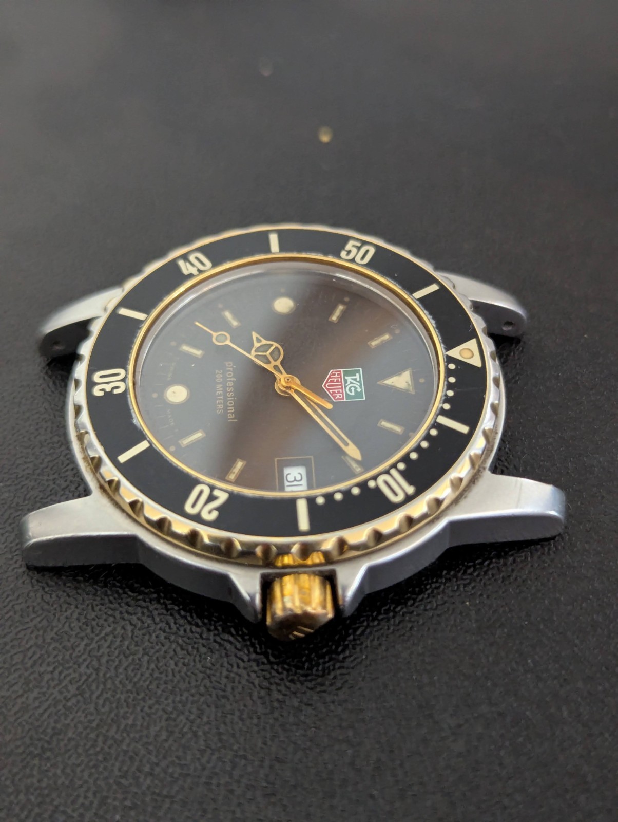 TAG Heuer 925.213 WD1220 Mens 1500 Series Professional Watch Black Gold