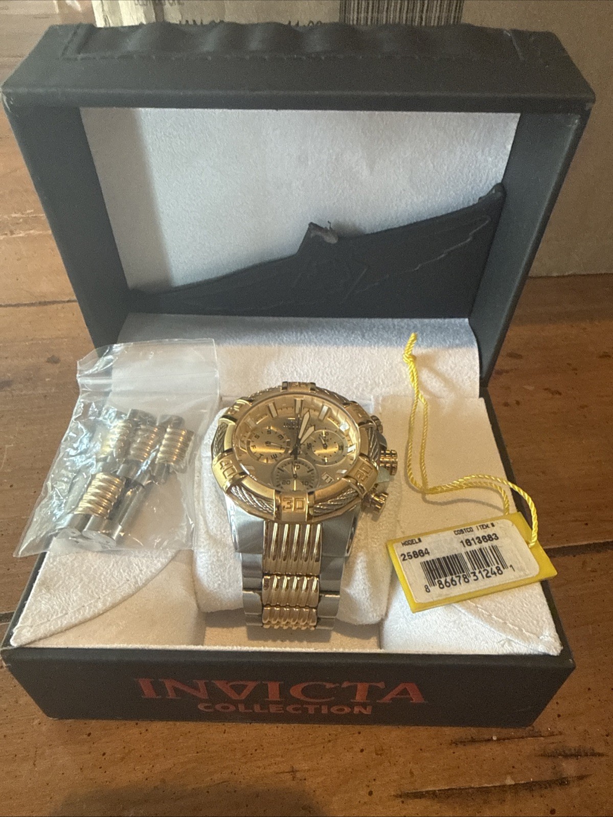 Invicta Men’s Bolt 25864 Chronograph 51mm Two-Tone Gold/silver Free Shipping